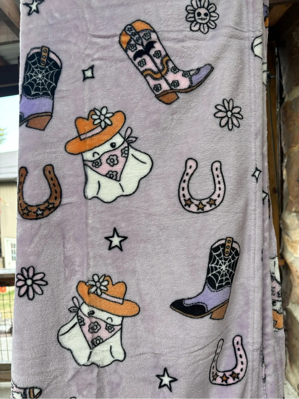 New Wrangler Halloween Western Ghost Plush Throw Blanket